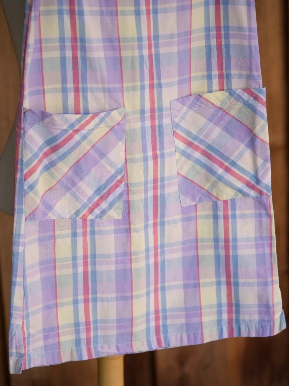 Ralph Lauren 100% Cotton Pastel Plaid Sleeveless Summer Smock Dress Kids 6Y